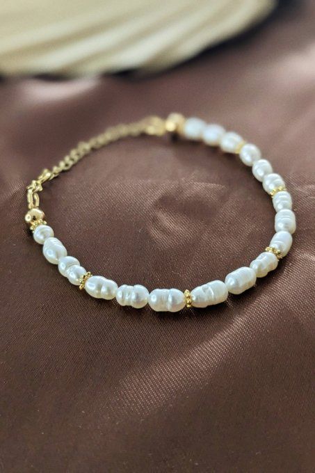 Bracelet Bérénice perles nacres et or
